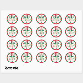 Laten we de kerstfeestjes opknappen. ronde sticker (Vel)