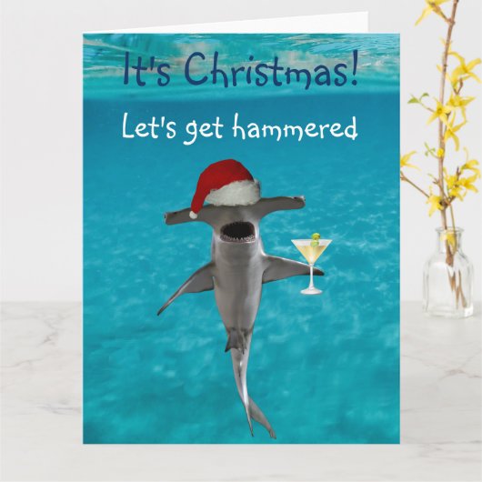 Laten we de kersthaai met Hammered krijgen Kaart (Gele Bloem)