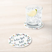 Laten we de kerstlampjes in de steek laten ronde kartonnen onderzetter (Insitu)