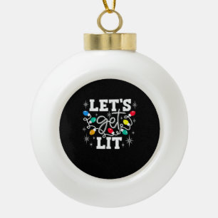 Laten we de kerstlampjes van de kerstman Drink mak Keramische Bal Ornament