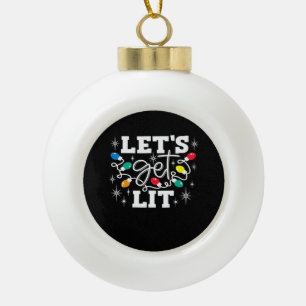 Laten we de kerstlampjes van de kerstman Drink mak Keramische Bal Ornament