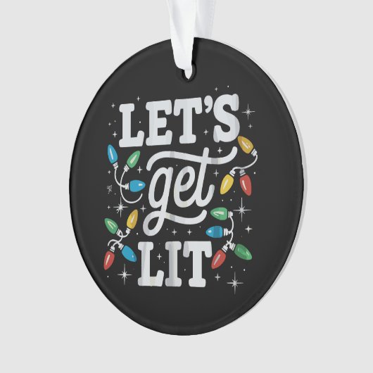 Laten we de kerstlampjes van de kerstman Drink mak Ornament (voorkant)