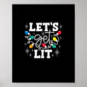 Laten we de kerstlampjes van de kerstman Drink mak Poster (Voorkant)