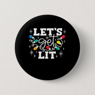 Laten we de kerstlampjes van de kerstman Drink mak Ronde Button 5,7 Cm