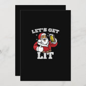 Laten we de kerstman aansteken die bierkerst Drink Feestdagenkaart (Voorkant / Achterkant)