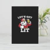 Laten we de kerstman aansteken die bierkerst Drink Feestdagenkaart (Staand voorkant)