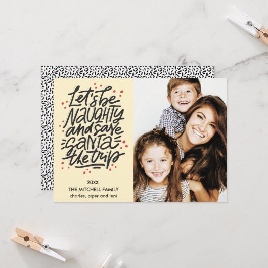 Laten we de kerstman besparen op de reis Funny Pho Kaart (Voorkant / Achterkant in situ)