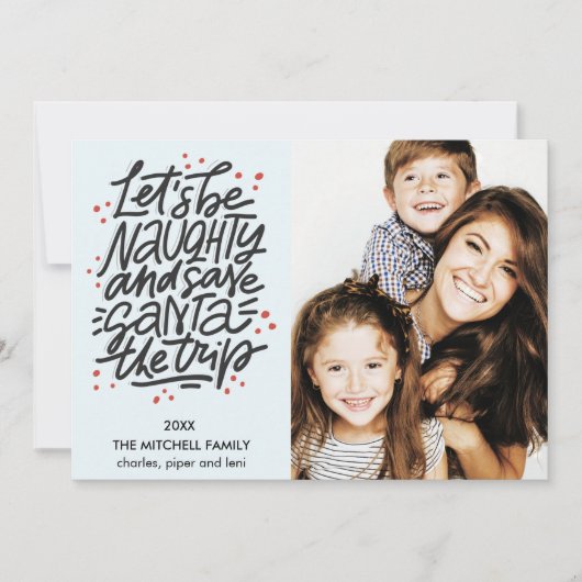 Laten we de kerstman besparen op de reis Funny Pho Kaart (Voorkant)