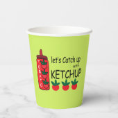 Laten we de ketchupparty inhalen papieren bekers (Achterkant)