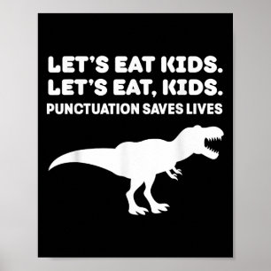 Laten we de Kinder dinosaurus T-rex dino interpunc Poster