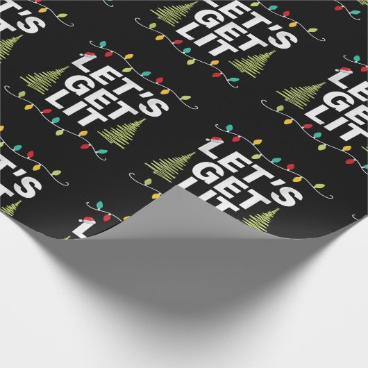 Laten we de kleine kerstlampjes van de familie Xma Cadeaupapier (Hoek)