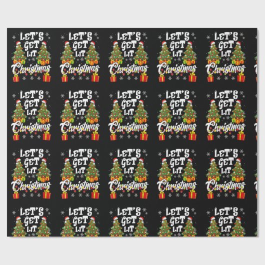 Laten we de kleine kerstlampjes van de grappige fa cadeaupapier (Vlak)