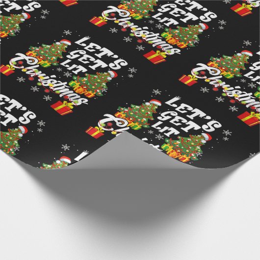 Laten we de kleine kerstlampjes van de grappige fa cadeaupapier (Hoek)