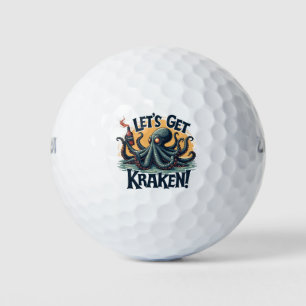 Laten we de Kraken grappige rum drinkende octopus  Golfballen