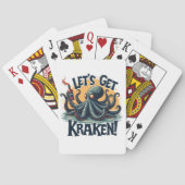Laten we de Kraken grappige rum drinkende octopus  Pokerkaarten (Achterkant)