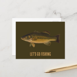 Laten we de Largemouth Bass Fish gaan Gevist Briefkaart