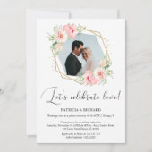 Laten we de liefde vieren Eloped Trouwreceptie Kaart (Voorkant)