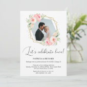 Laten we de liefde vieren Eloped Trouwreceptie Kaart (Staand voorkant)