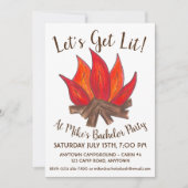 Laten we de Lit Camp Fire Bachelor Party Campout h Kaart (Voorkant)