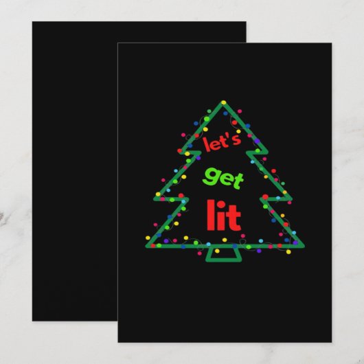 Laten we de Lit Essential Retro-stijl gebruiken Feestdagenkaart (Voorkant / Achterkant)