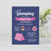 Laten we de marineroze invitatie van de Camp in de Kaart (Staand voorkant)