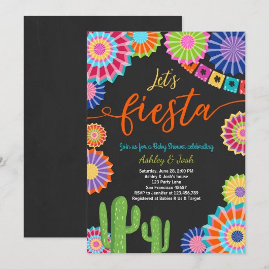 Laten we de Mexicaanse Cactus van Fiesta Baby show Kaart (Voorkant / Achterkant)