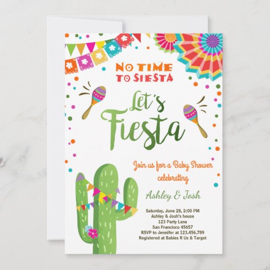 Laten we de Mexicaanse Cactus van Fiesta Baby show Kaart (Voorkant)