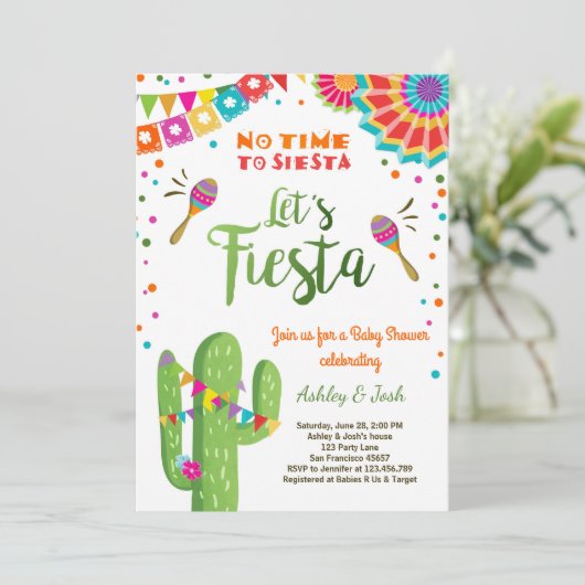 Laten we de Mexicaanse Cactus van Fiesta Baby show Kaart (Staand voorkant)