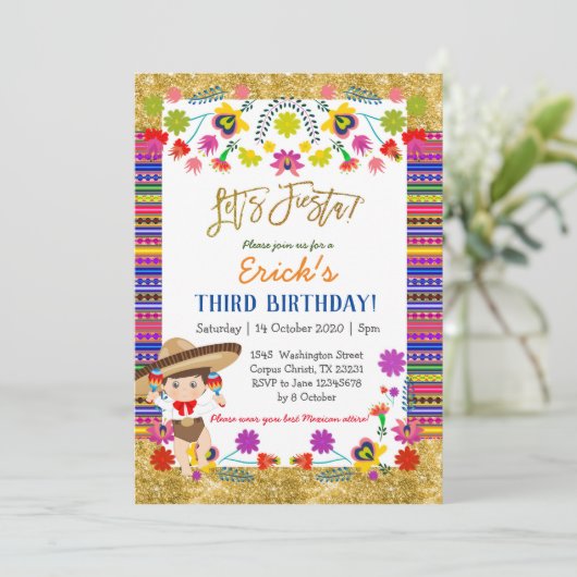Laten we de Mexicaanse uitnodiging van het Kind Fi (Staand voorkant)