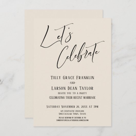 Laten we de moderne legante bruideweddenschap vier kaart (Voorkant / Achterkant)