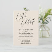 Laten we de moderne legante bruideweddenschap vier kaart (Staand voorkant)