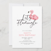 Laten we de Moderne Roze Flamingo 30th Birthday la Kaart (Voorkant)