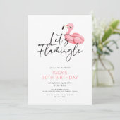 Laten we de Moderne Roze Flamingo 30th Birthday la Kaart (Staand voorkant)