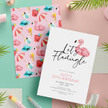 Laten we de Moderne Roze Flamingo 30th Birthday la Kaart<br><div class="desc">Laat Flamingle Modern Pink Flamingo 30th Birthday Invitation</div>