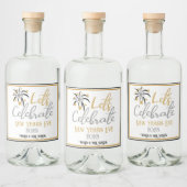 Laten we de nieuwjaars gouden zilver vieren likeurfles etiket (Flessen)