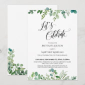 Laten we de ontvangst met eucalyptusgroen vieren kaart (Voorkant / Achterkant)