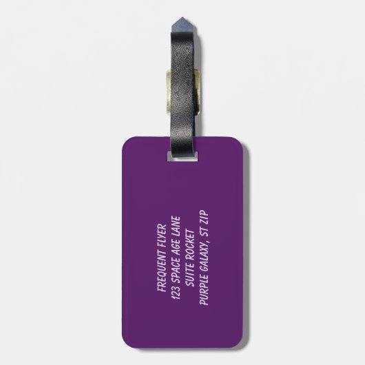 Laten we de Paarse ruimtevaartLabels van de Lavend Bagagelabel (Achterkant verticaal)