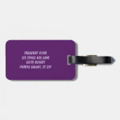 Laten we de Paarse ruimtevaartLabels van de Lavend Bagagelabel (Achterkant horizontaal)