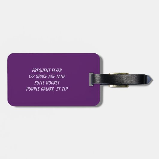 Laten we de Paarse ruimtevaartLabels van de Lavend Bagagelabel (Achterkant horizontaal)