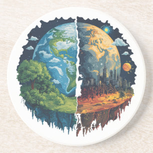 Laten we de planeet niet doden zandsteen onderzetter