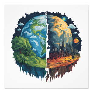 Laten we de planeet niet vernietigen foto afdruk