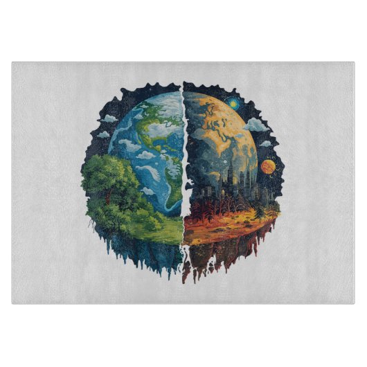 Laten we de planeet niet vernietigen snijplank (Voorkant)