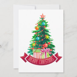 Laten we de platte kerstboom kerstkaart versieren