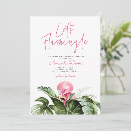 Laten we de rondweg van het Flamingle Bachelorette Kaart (Staand voorkant)