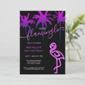 Laten we de roze neon Flamingo 30th Birthday laten Kaart (Staand voorkant)