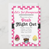 Laten we de roze roze uitnodiging van Posh Party k (Voorkant)