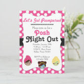 Laten we de roze roze uitnodiging van Posh Party k (Staand voorkant)