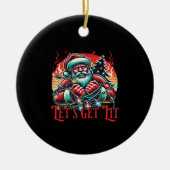 Laten we de Santa Christmas Vibe Classic aansteken Keramisch Ornament (Voorkant)
