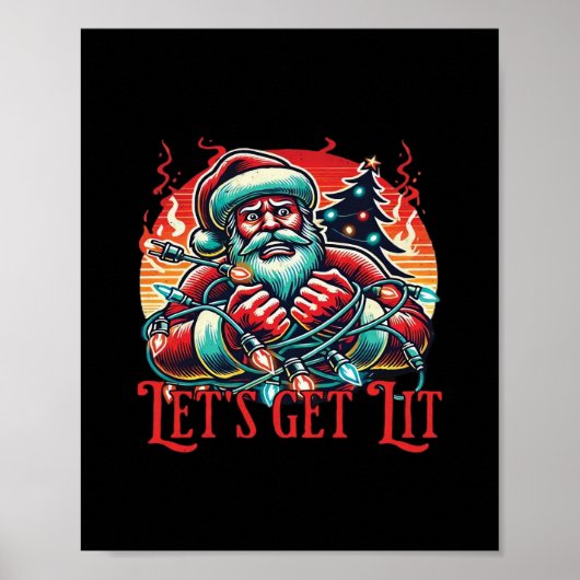 Laten we de Santa Christmas Vibe Classic aansteken Poster (Voorkant)