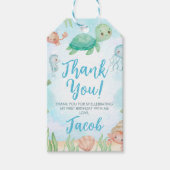 Laten we de schelpdierschildpad onder Zee 's ochte Cadeaulabel (Voorkant)